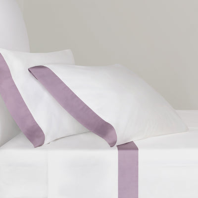 Lilac Purple Border Pillowcase Pair
