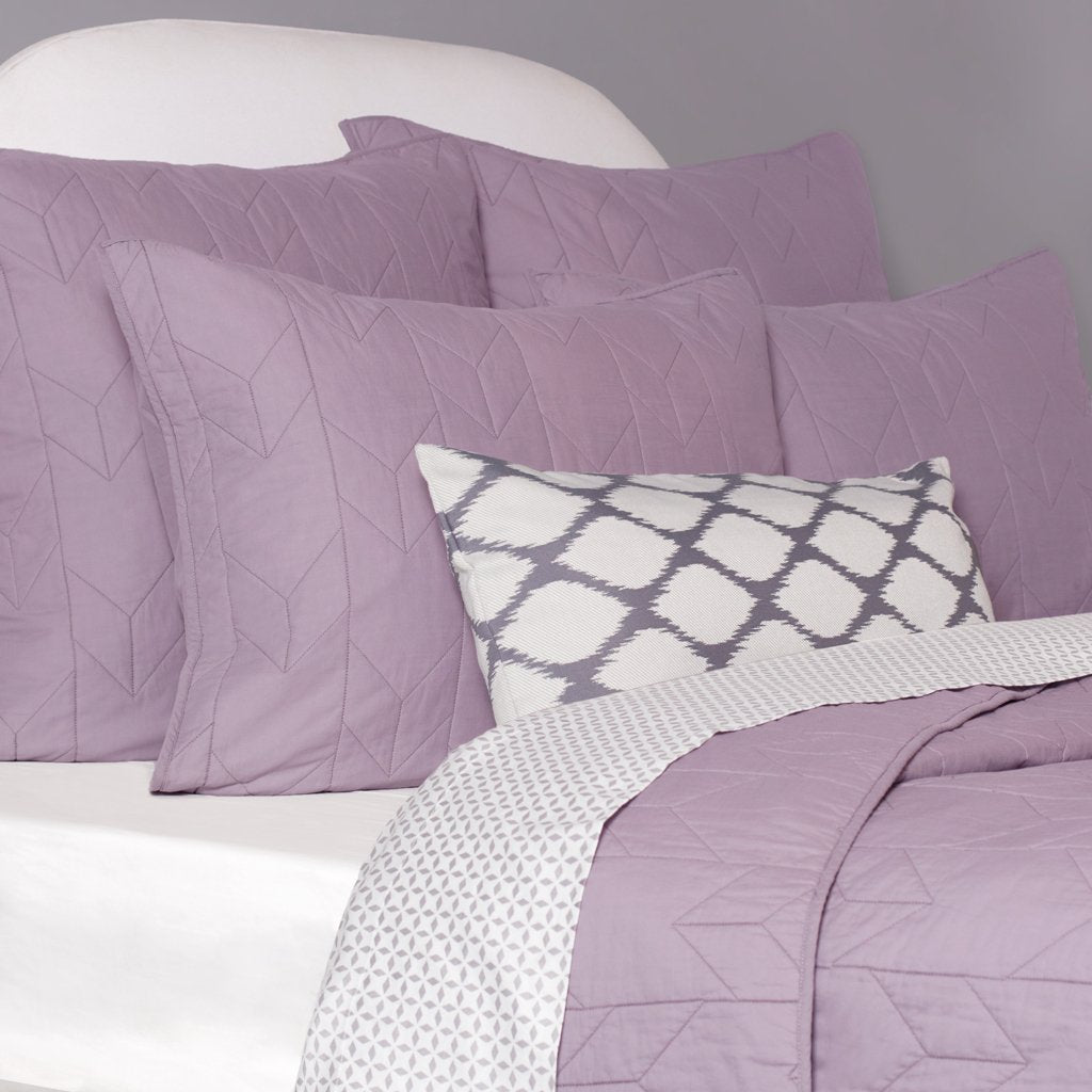 Bedroom inspiration and bedding decor | Lilac Purple Chevron Quilt Duvet Cover | Crane and Canopy