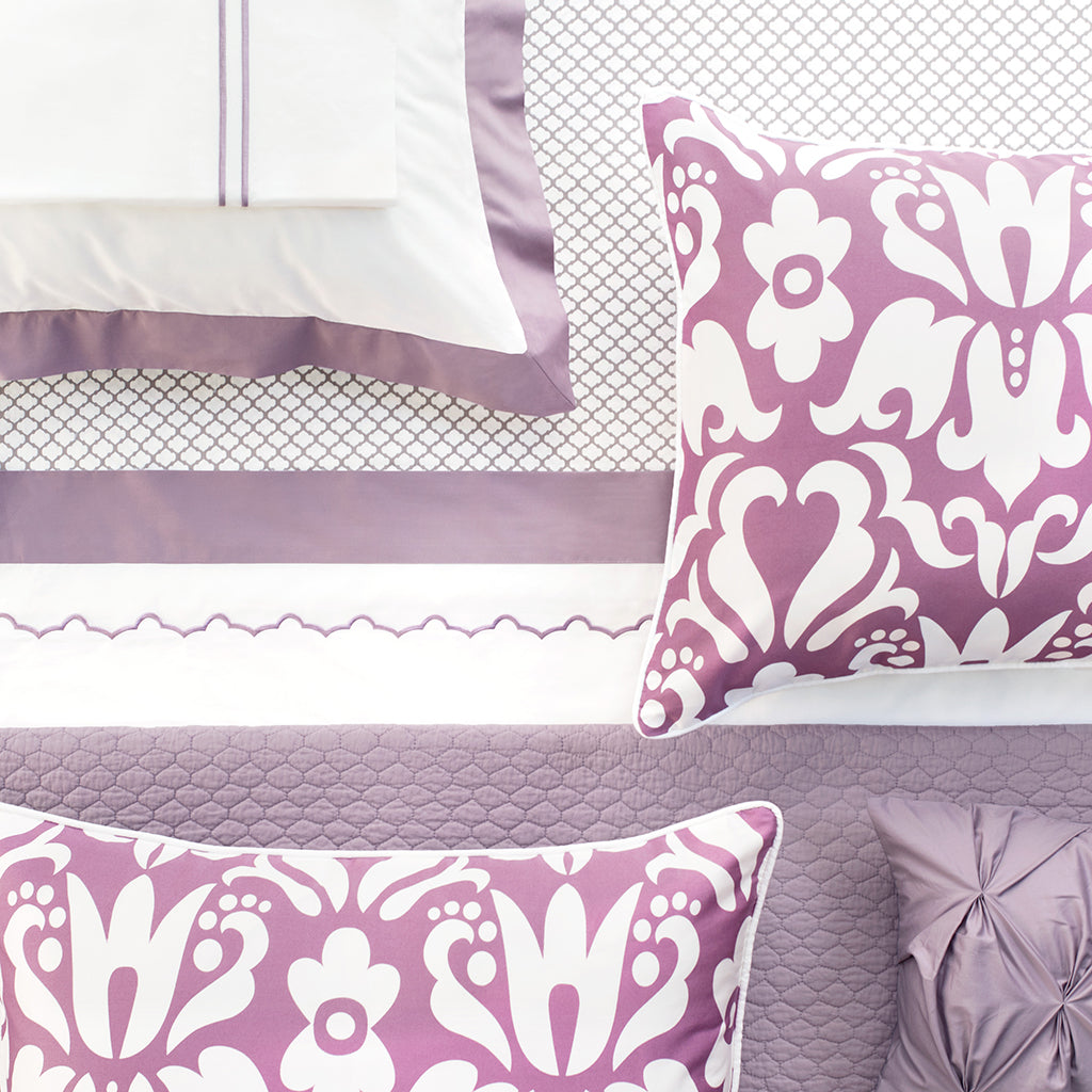 The Lilac Purple Lines Embroidered Sheet Set