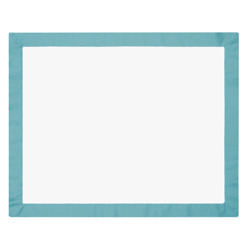 Turquoise Linden Border Sham Pair