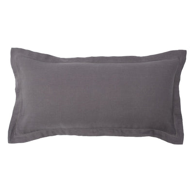 Lane Grey Belgian Linen Throw Pillow