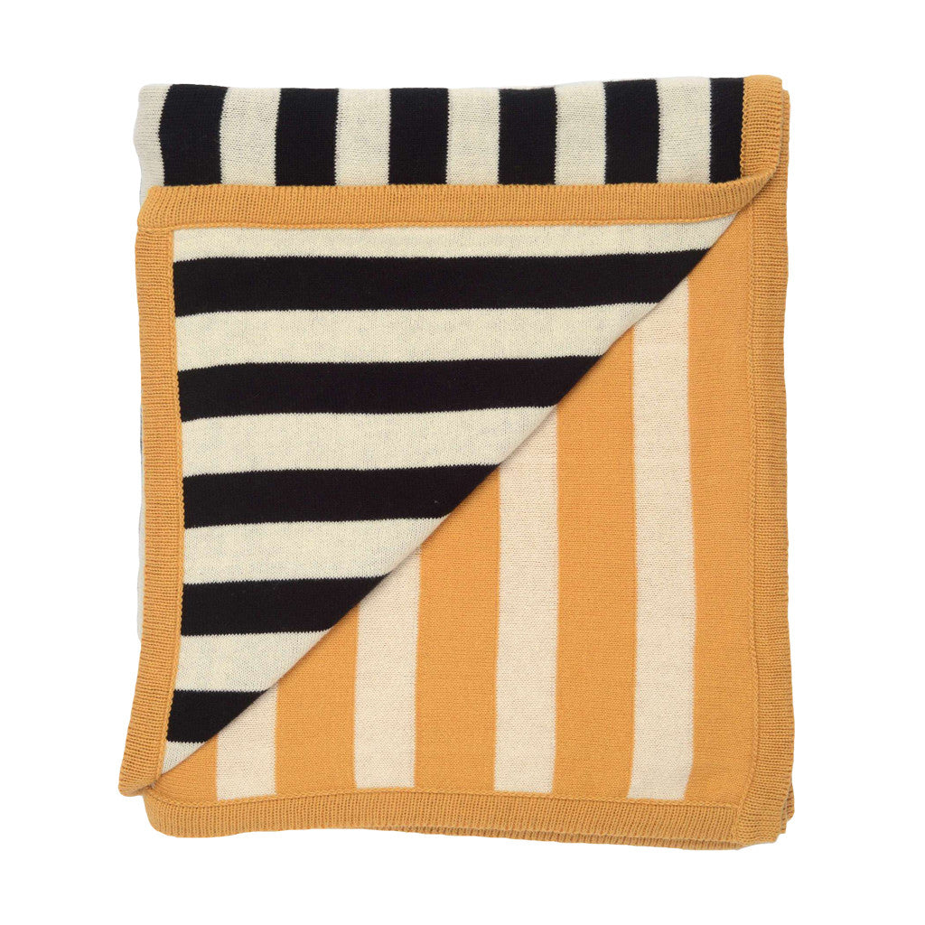 Bedroom inspiration and bedding decor | The Marigold-Black Dual Stripe Throw | Crane and Canopy
