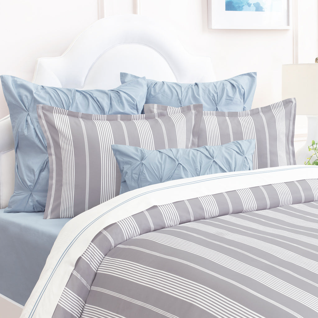 Bedroom inspiration and bedding decor | Grey Marina Sham Pair Duvet Cover | Crane and Canopy