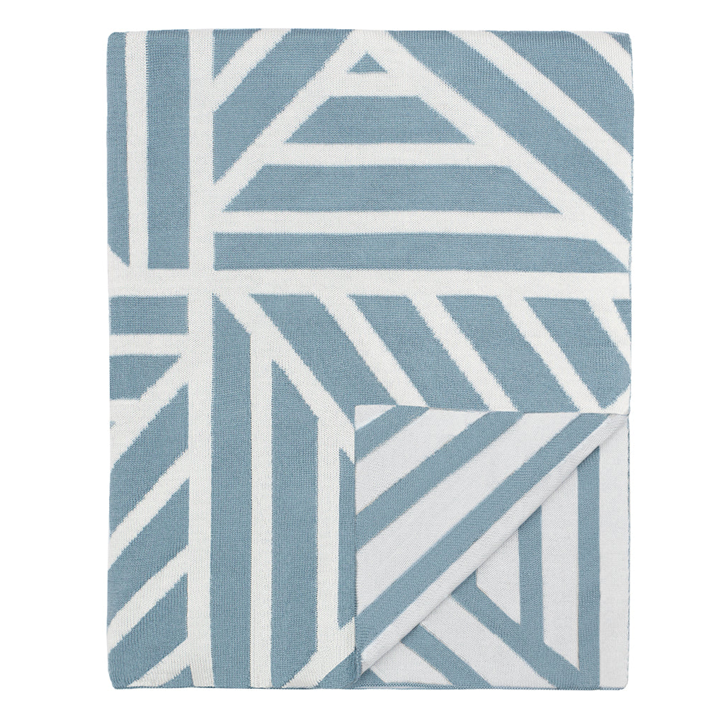 Bedroom inspiration and bedding decor | French Blue Maze Throw Duvet Cover | Crane and Canopy
