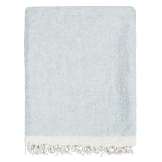 The Mist Solid Linen Throw
