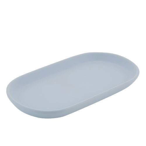 Modern Matte Blue Ceramic Bath Accessories, Tray