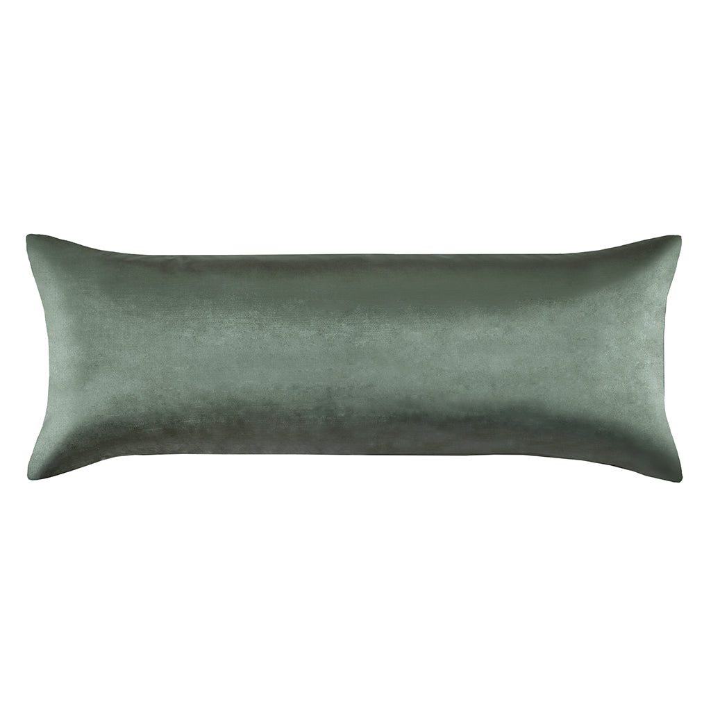 Bedroom inspiration and bedding decor | The Moss Green Velvet Extra Long Lumbar Throw Pillow Duvet Cover | Crane and Canopy
