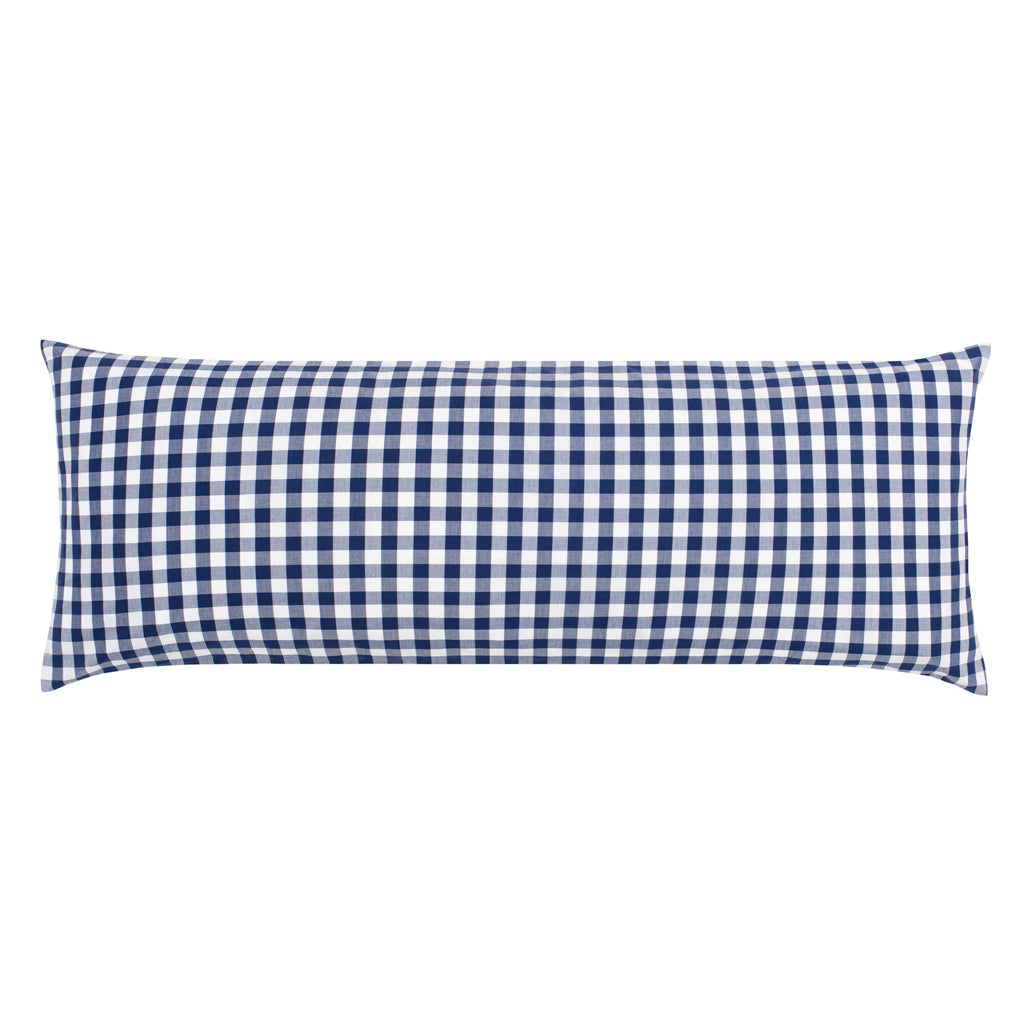 Bedroom inspiration and bedding decor | The Navy Blue Small Gingham Extra Long Throw Pillow Duvet Cover | Crane and Canopy