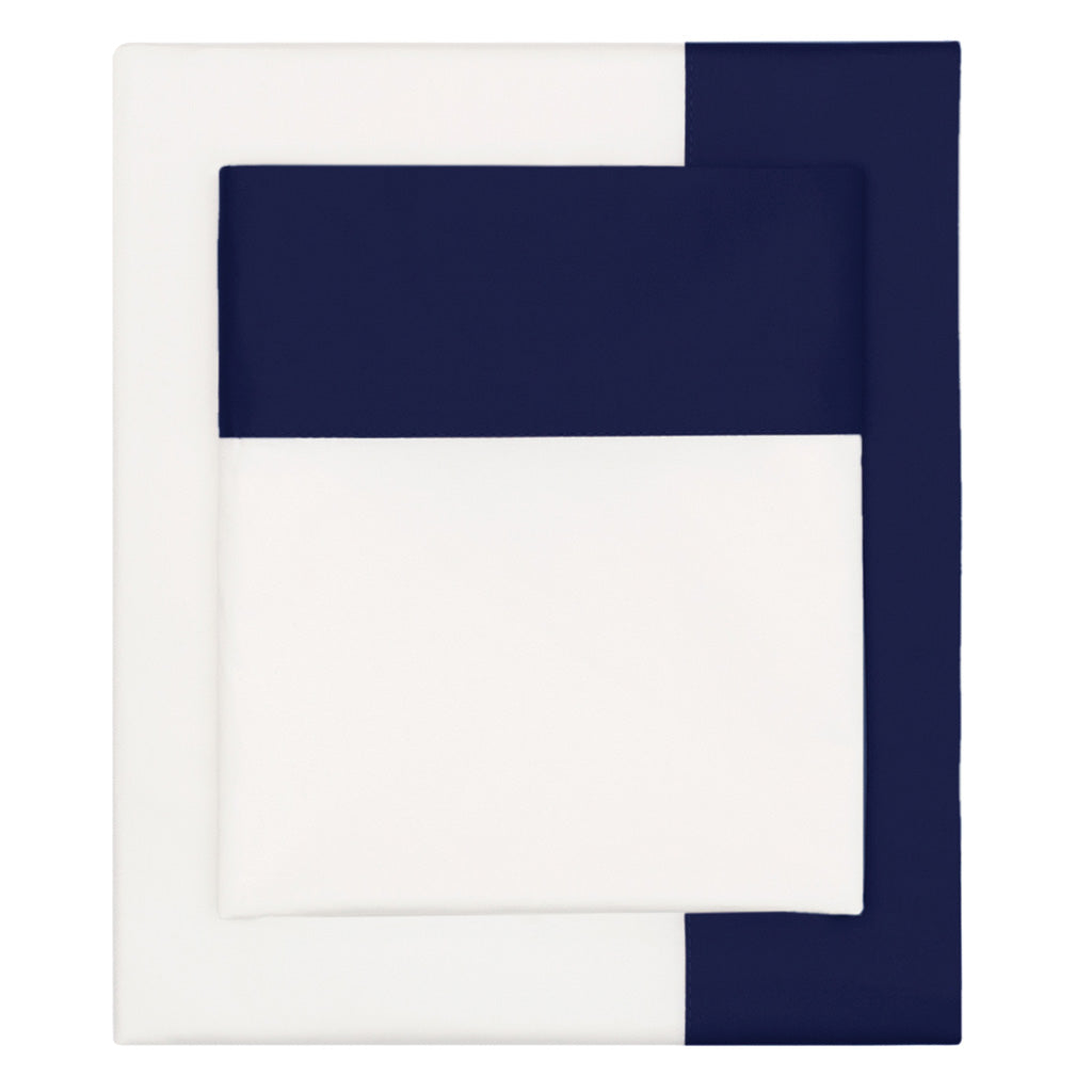Bedroom inspiration and bedding decor | Navy Blue Border Sheet Set  (Fitted, Flat, & Pillow Cases)s | Crane and Canopy