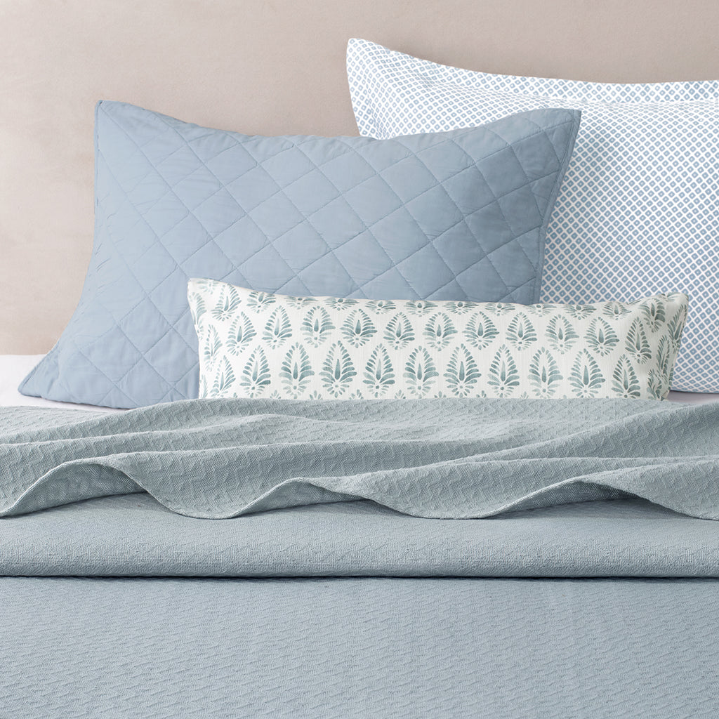 Bedroom inspiration and bedding decor | The French Blue Diamond Ikat Cotton Blanket Duvet Cover | Crane and Canopy