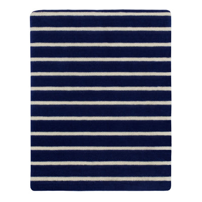 Navy Nautical Stripes Patterned Throw  