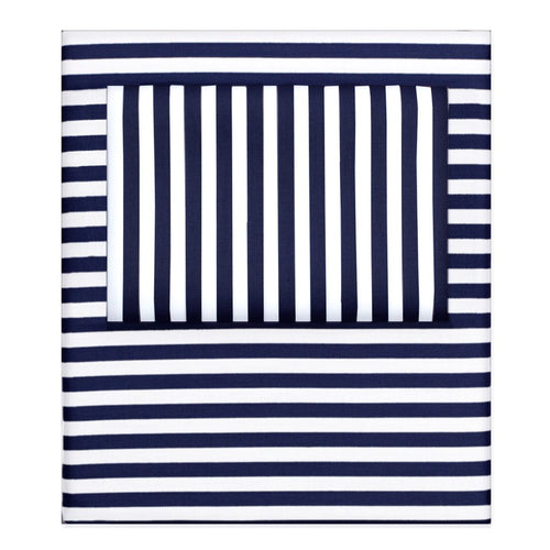 Navy Blue Striped Sheet Set (Fitted, Flat, & Pillow Cases)