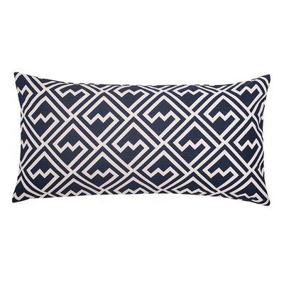 Navy and White Zigzag Throw Pillow
