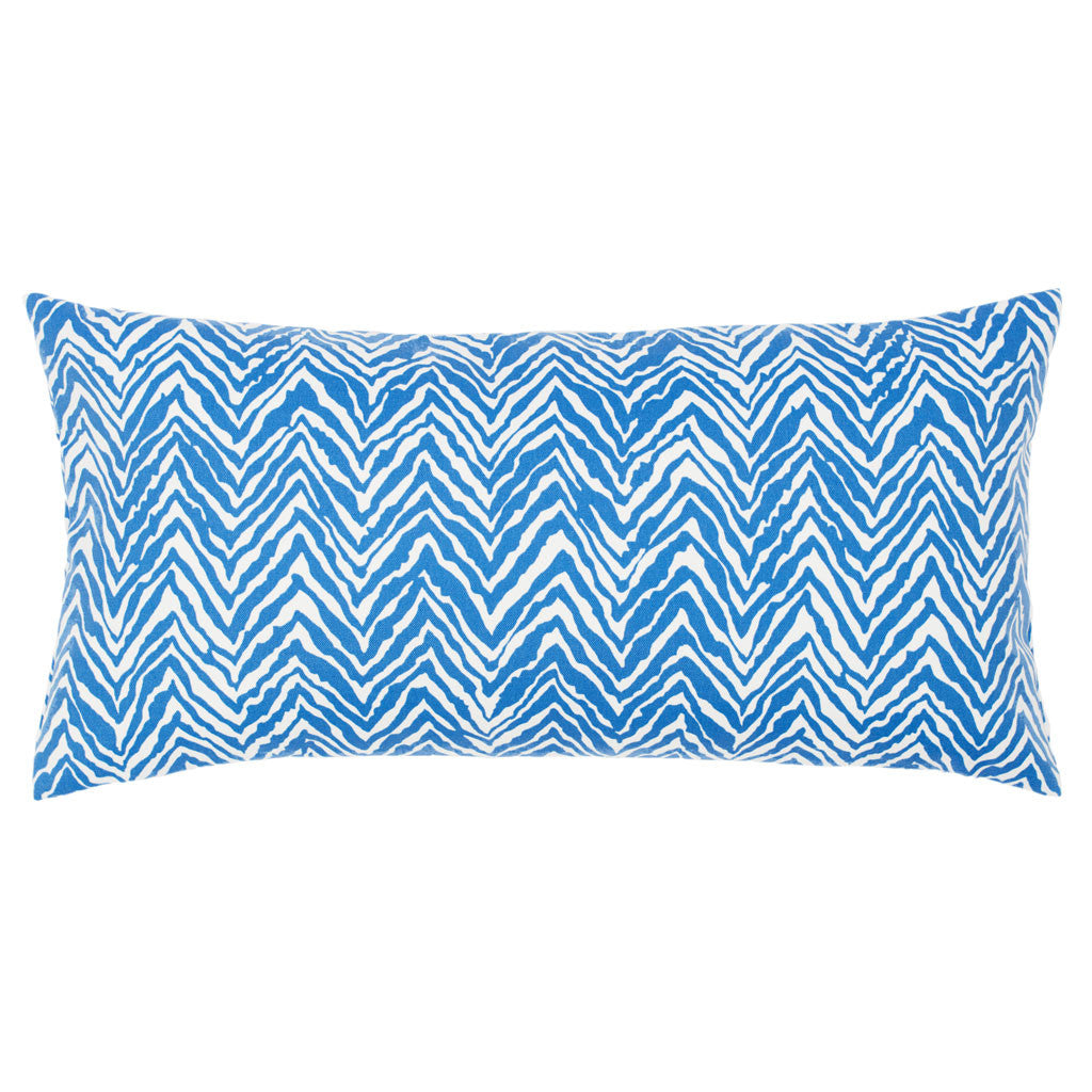 The Ocean Blue Zebra Chevron Throw Pillow