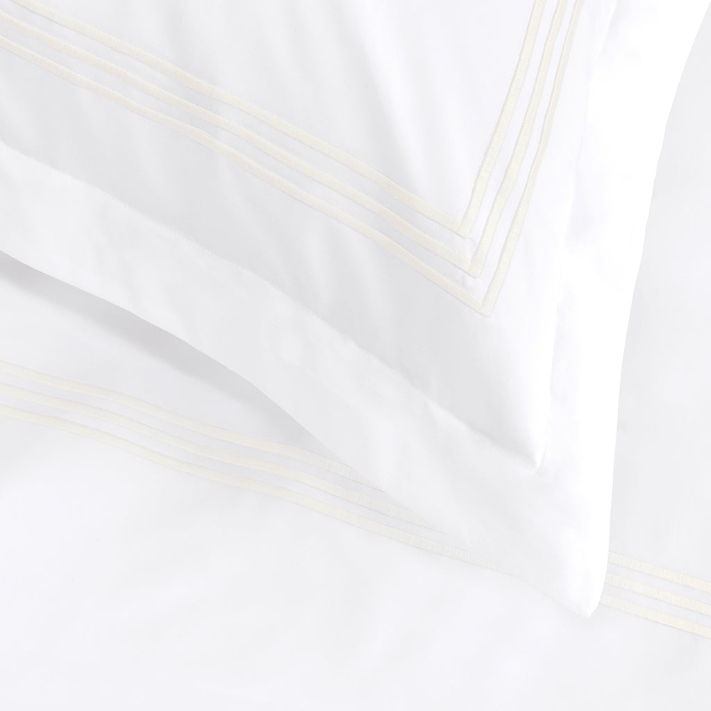 Octavia Ivory Embroidered Percale Euro Sham