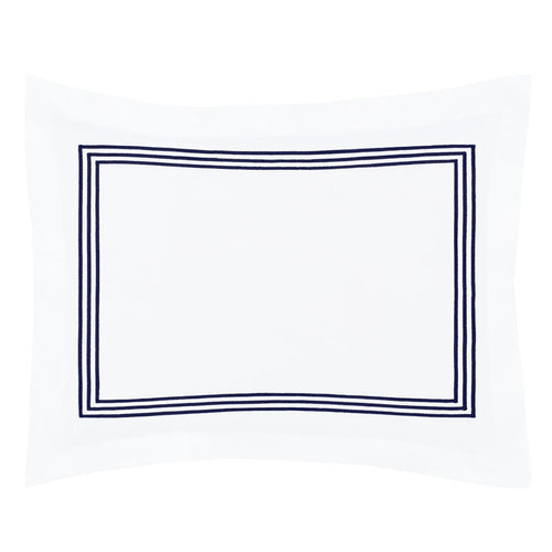 Octavia Navy Embroidered Percale Sham