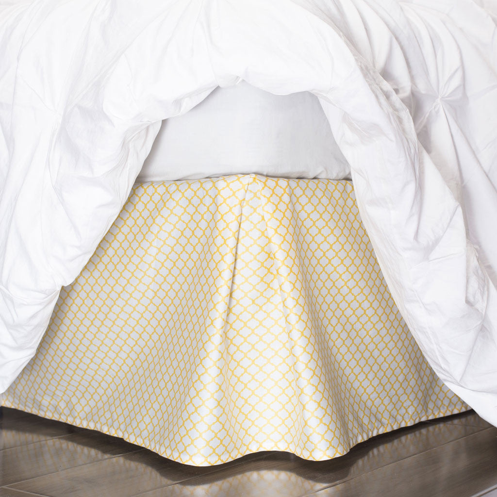Bedroom inspiration and bedding decor | Yellow Cloud Bed Skirt Duvet Cover | Crane and Canopy