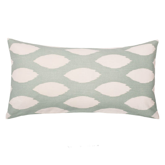 Green and White Raindrop Throw Pillow