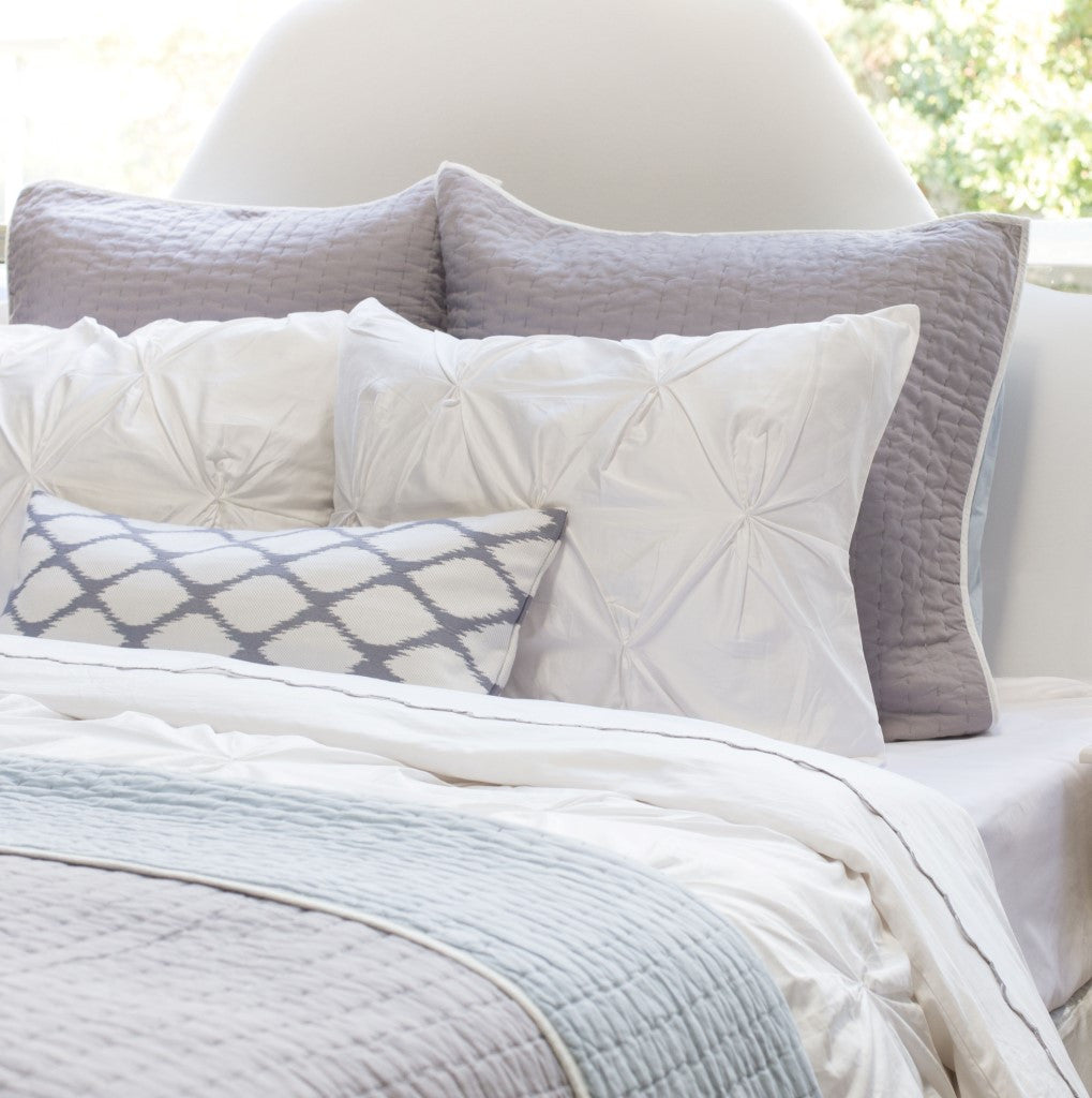 Bedroom inspiration and bedding decor | The Reversible Pick-Stitch Light Grey Quilt & Sham Duvet Cover | Crane and Canopy