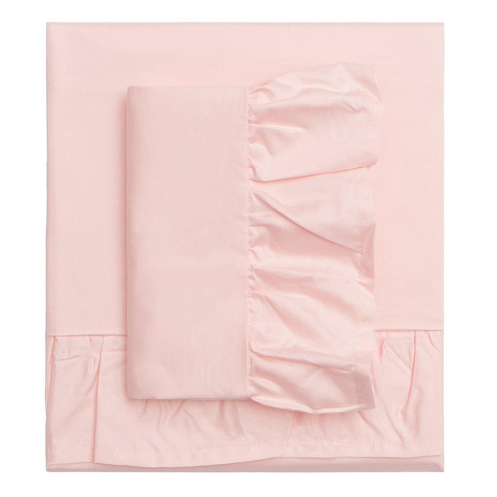 Bedroom inspiration and bedding decor | Pink Ruffle Sheet Set  (Fitted, Flat, & Pillow Cases)s | Crane and Canopy