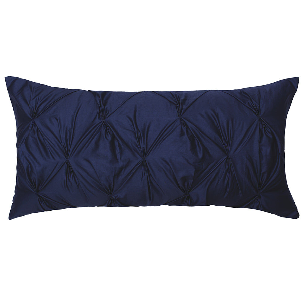 Bedroom inspiration and bedding decor | Navy Blue Pintuck Throw Pillow Duvet Cover | Crane and Canopy