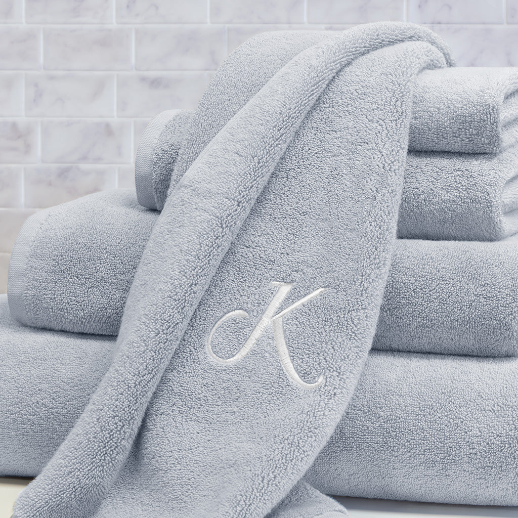 Bedroom inspiration and bedding decor | Plush Ice Blue Towel Essentials Bundle (2 Wash + 2 Hand + 2 Bath Towels) Duvet Cover | Crane and Canopy