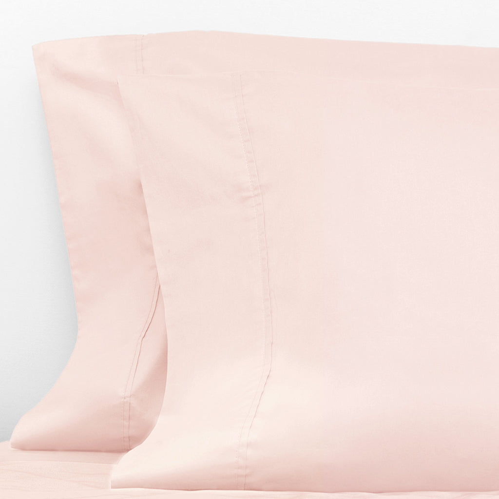 Bedroom inspiration and bedding decor | Rose Pink 400 Thread Count Pillowcase Pair Pair Duvet Cover | Crane and Canopy
