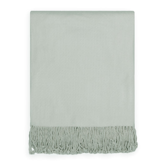 The Seafoam Green Fringed Throw Blanket