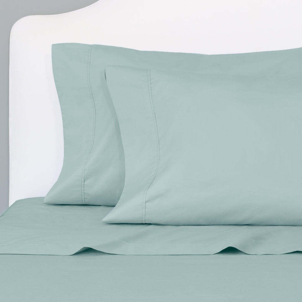 Bedroom inspiration and bedding decor | Seafoam Green 400 Thread Count Flat Sheets | Crane and Canopy