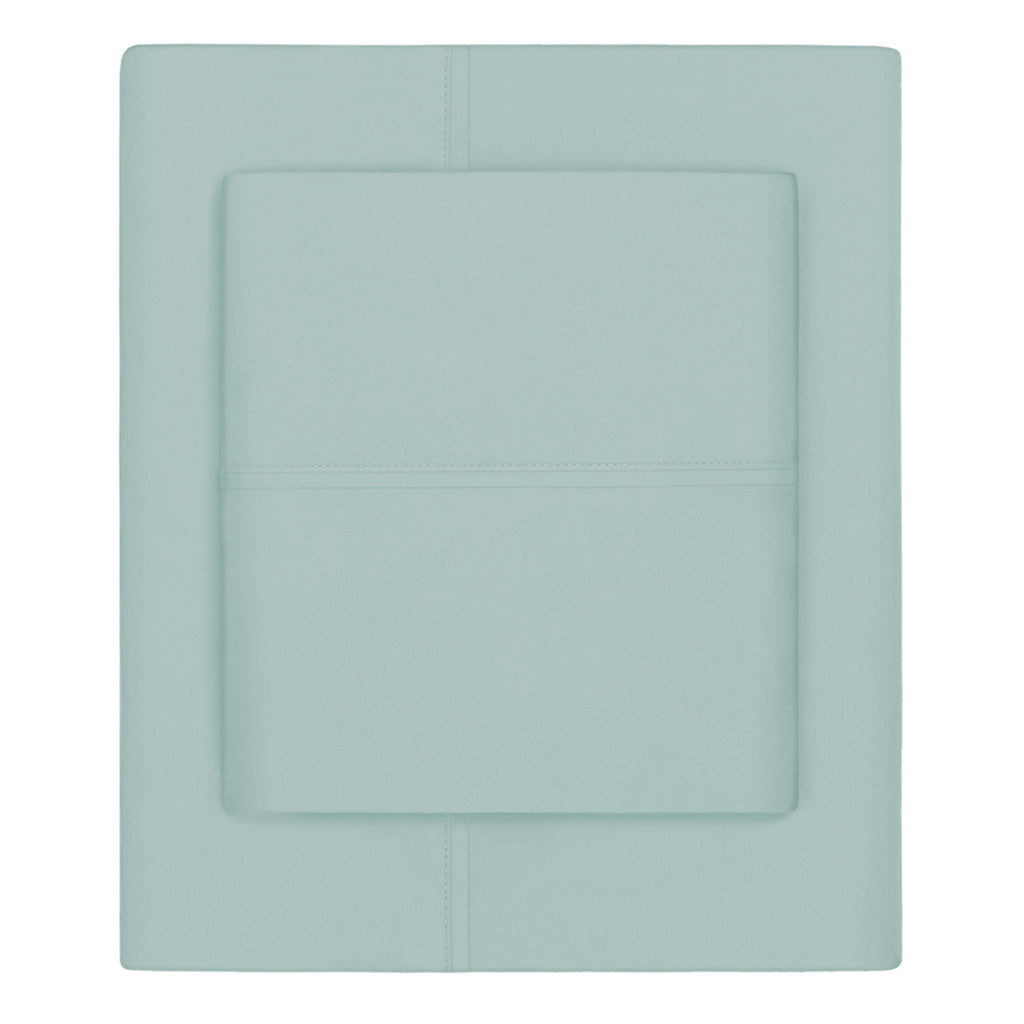 Bedroom inspiration and bedding decor | Seafoam Green 400 Thread Count Fitted Sheets | Crane and Canopy