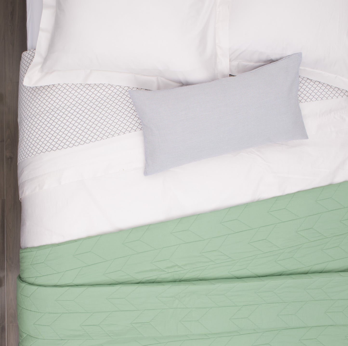 The Chevron Seafoam Green Quilt & Sham