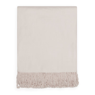 The Oat Solid Fringed Throw Blanket