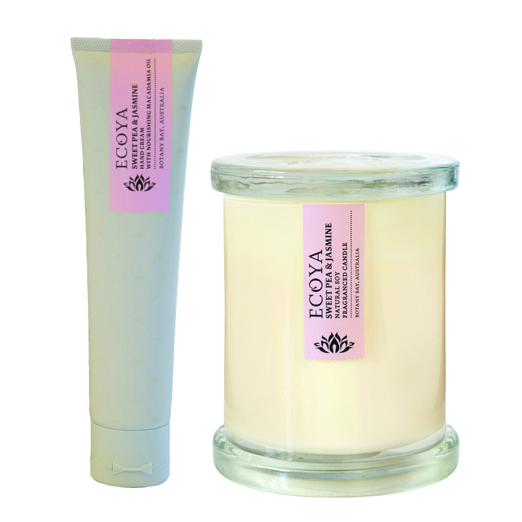 Sweet Pea & Jasmine Soy Candle & Lotion Set