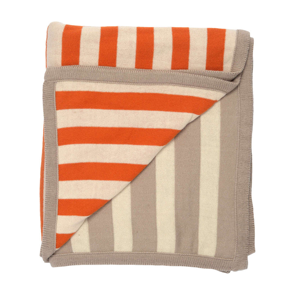 Bedroom inspiration and bedding decor | Tan-Orange Dual Stripe Throw Duvet Cover | Crane and Canopy