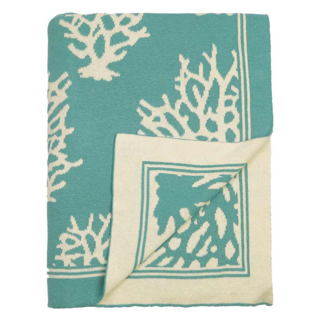 Bedroom inspiration and bedding decor | The Teal Reef Reversible Patterned Throw | Crane and Canopy