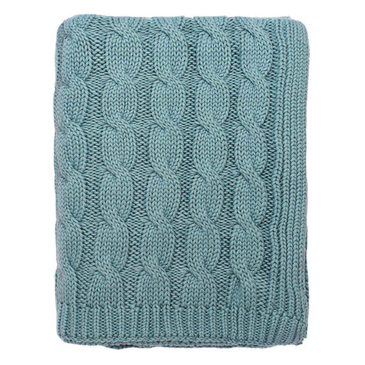 The Sea Glass Large Cable Knit Throw