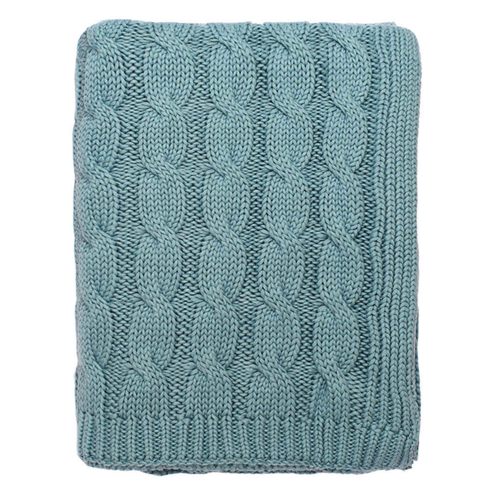 Bedroom inspiration and bedding decor | The Sea Glass Large Cable Knit Throw | Crane and Canopy