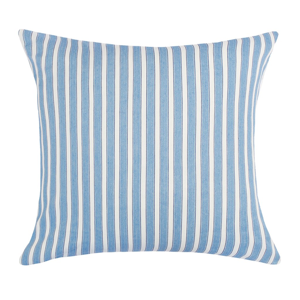 Bedroom inspiration and bedding decor | The Blue Striped Square Throw Pillow Duvet Cover | Crane and Canopy