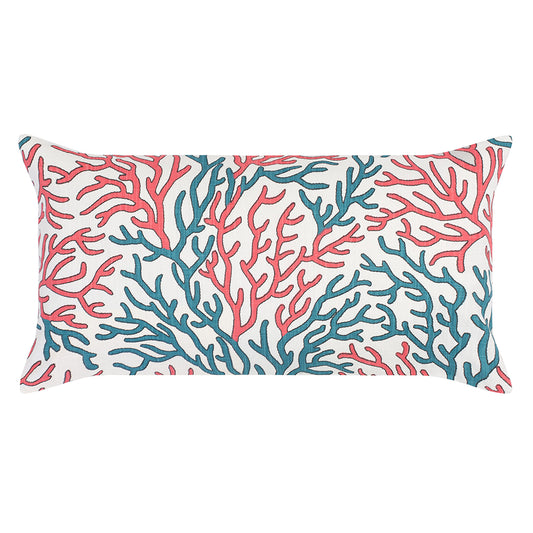 The Coral and Teal Reef Throw Pillow