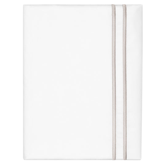 Dove Grey Lines Embroidered Pillowcase Pair