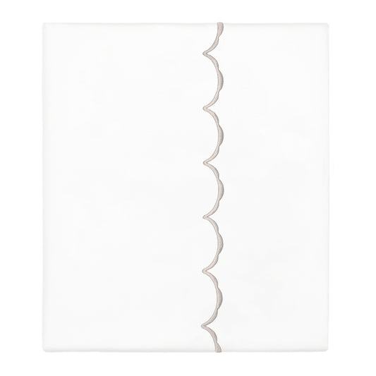 Dove Grey Wavelet Embroidered Flat Sheet