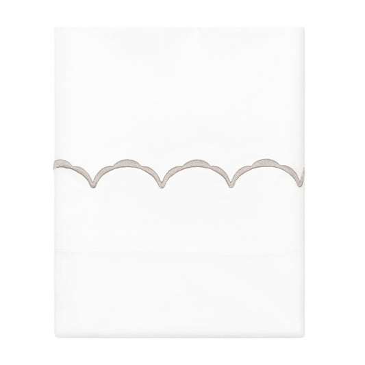 Dove Grey Wavelet Embroidered Pillowcase Pair