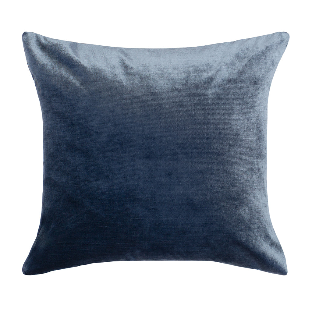 Bedroom inspiration and bedding decor | The Dusk Blue Velvet Square Throw Pillow Duvet Cover | Crane and Canopy