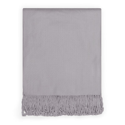 The Grey Fringed Throw Blanket