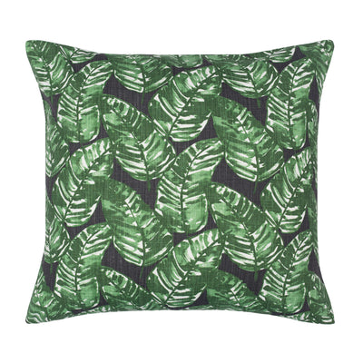 The Midnight Tropics Palm Leaf Square Throw Pillow