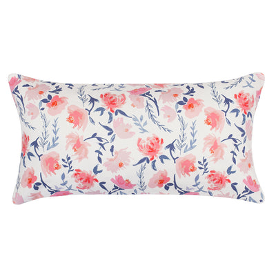 The Pink and Blue Botanical Throw Pillow