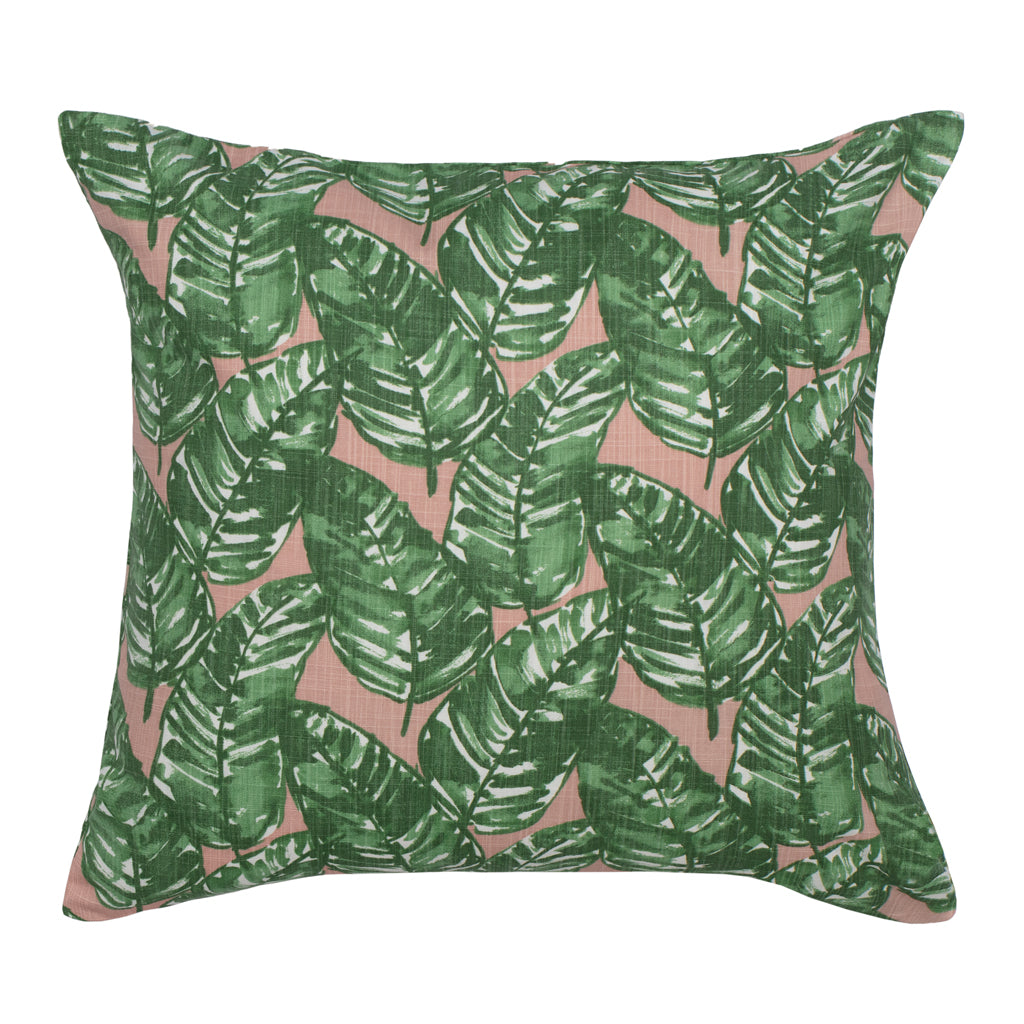 Bedroom inspiration and bedding decor | The Tropics Palm Leaf Square Throw Pillow Duvet Cover | Crane and Canopy