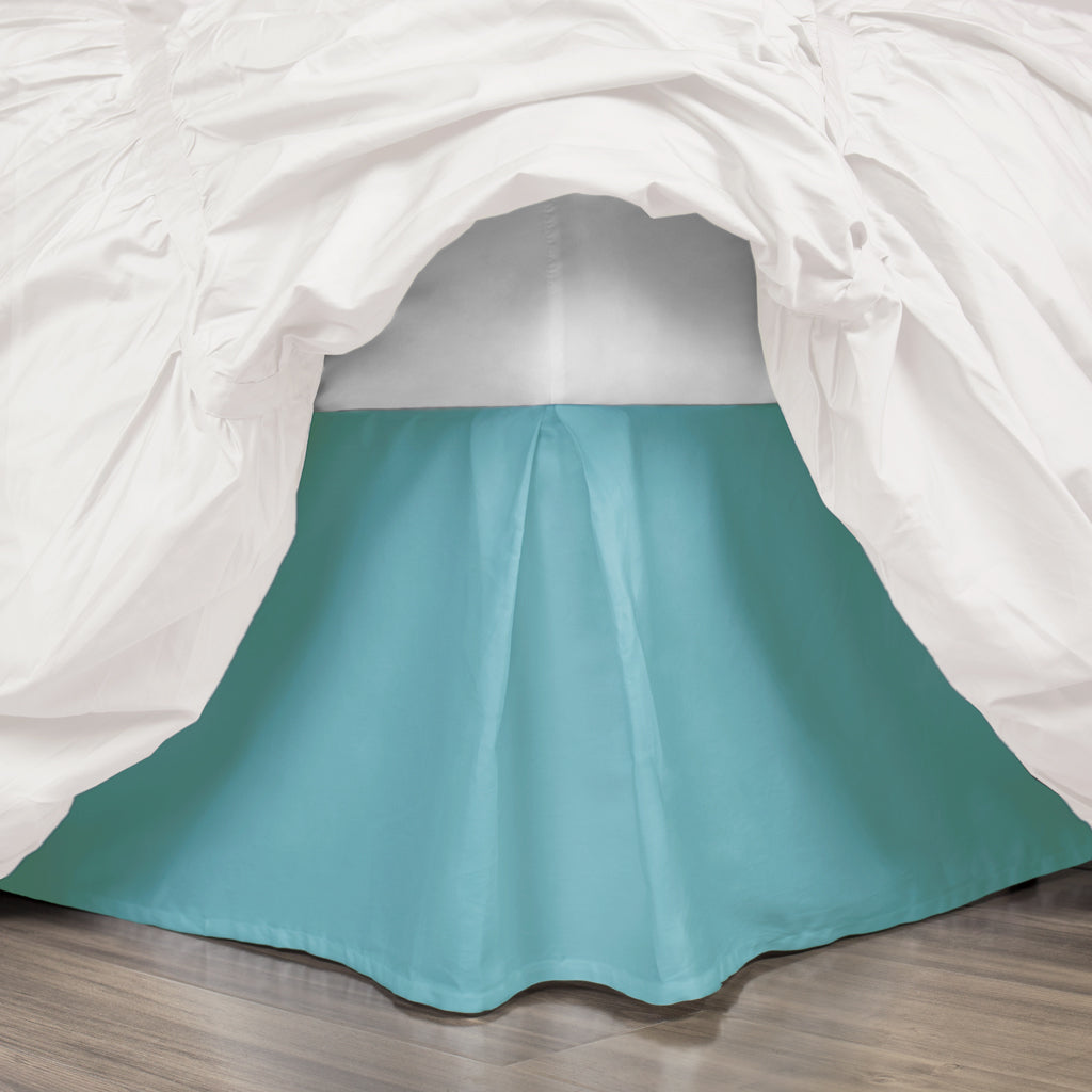 Bedroom inspiration and bedding decor | The Turquoise Pleated Bed Skirt Duvet Cover | Crane and Canopy