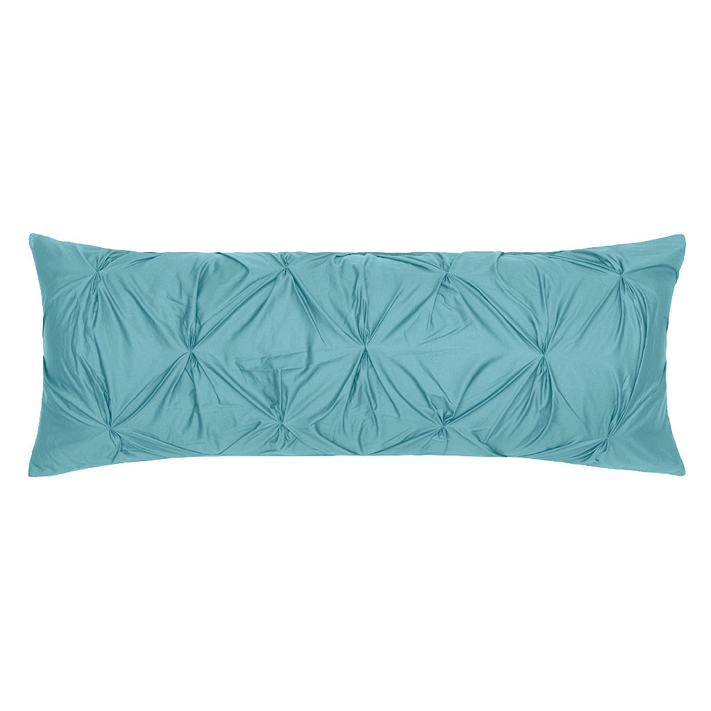 Bedroom inspiration and bedding decor | The Turquoise Pintuck Extra Long Lumbar Throw Pillow Duvet Cover | Crane and Canopy