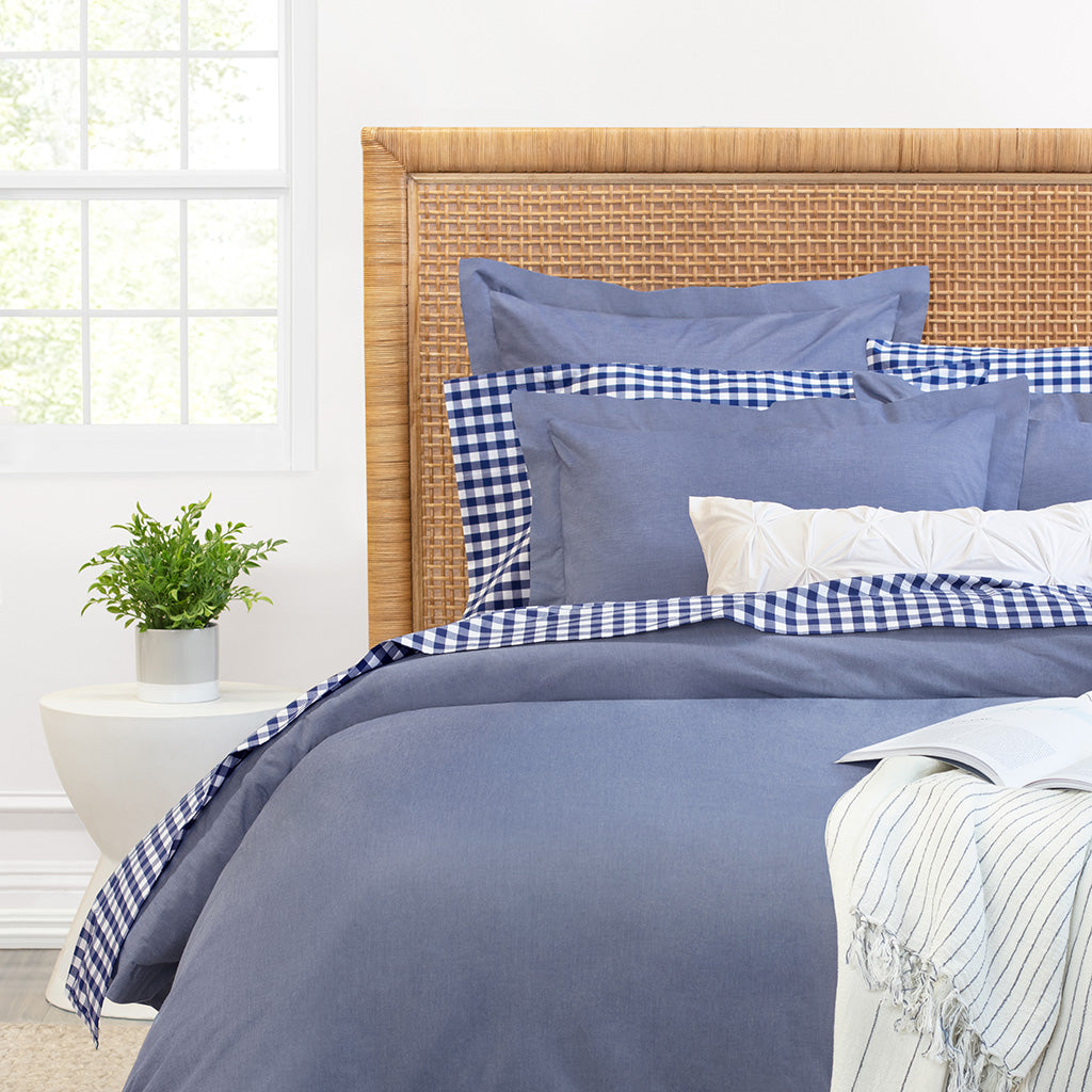 Bedroom inspiration and bedding decor | Rae Blue Chambray Sham Pair Duvet Cover | Crane and Canopy